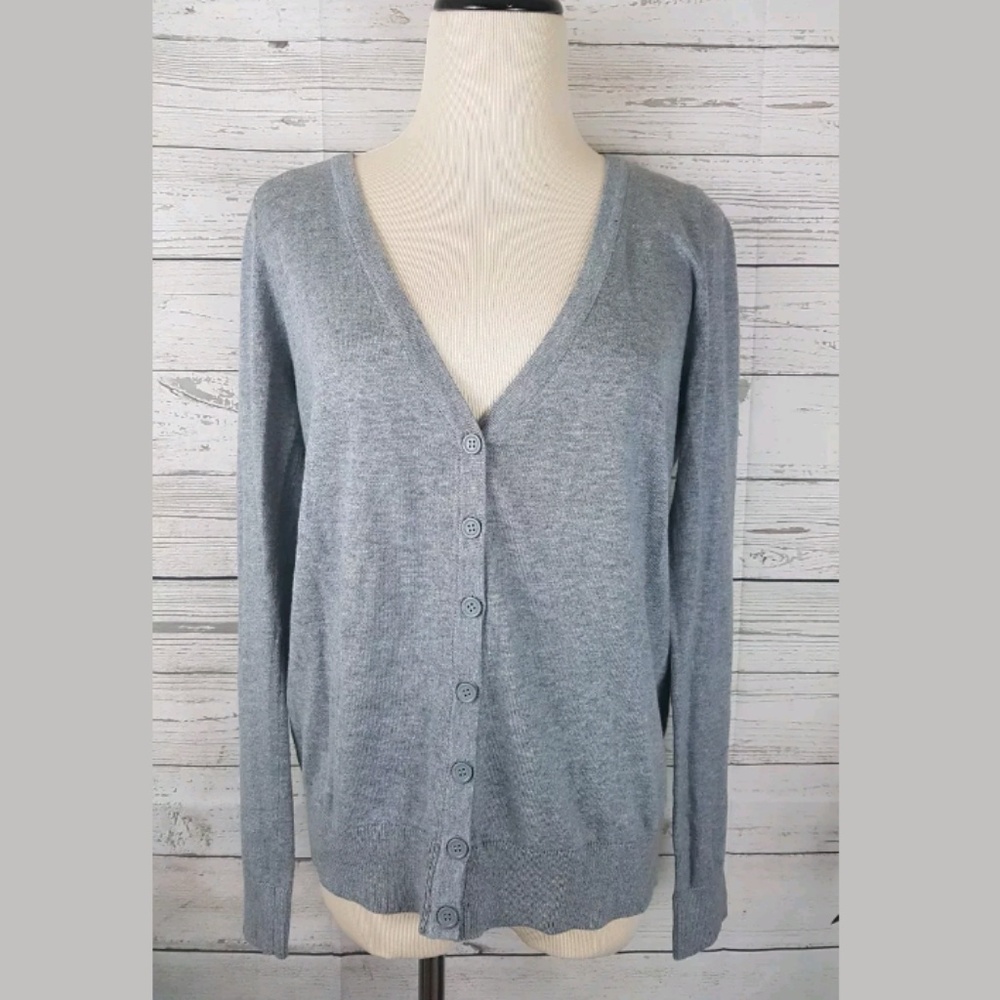 Forever 21 Gray Cardigan Button Down Sz S